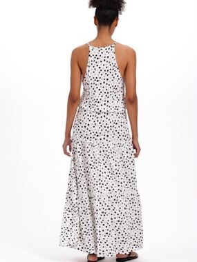 White Polka Dot Racerback Maxi Dress